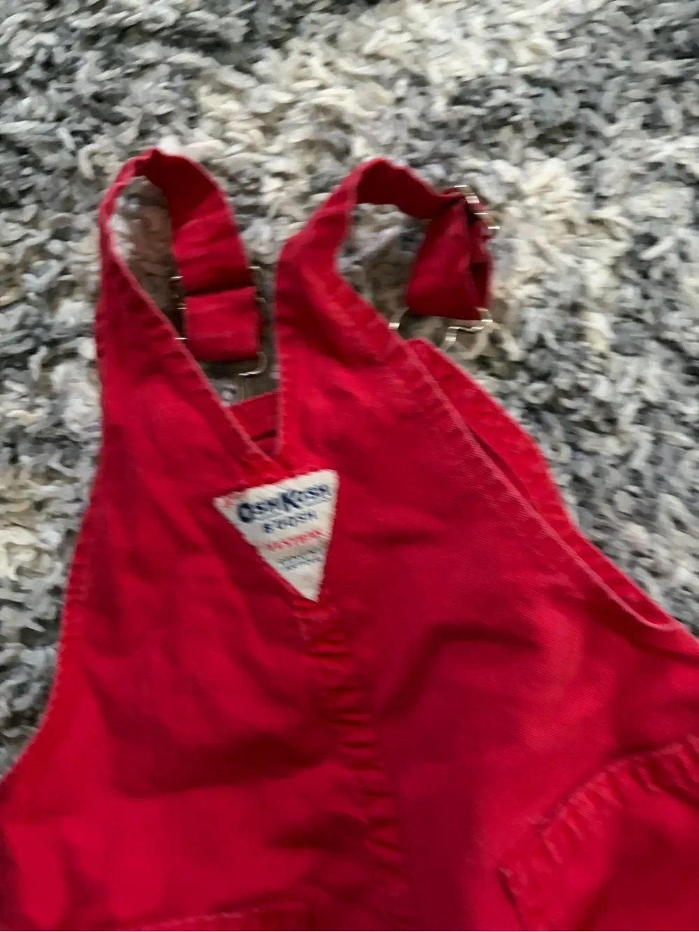 Osh Kosh B’Gosh Vintage Red Overalls Sz 24 months
